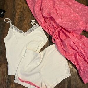 Victoria secret medium sleep set cami shorts with robe